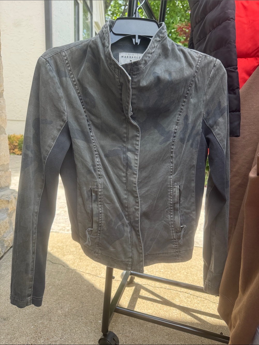 Marrakesh Women's Gray Camouflage Utility Jacket